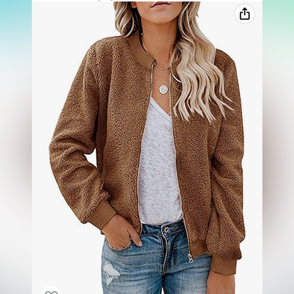 Rarely worn women’s Sherpa fleece bomber jacket